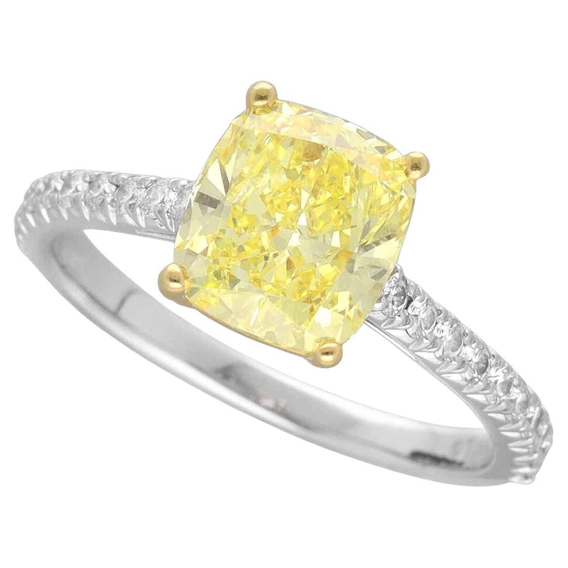 TIFFANY&Co. Anillo de platino Novo Diamante Amarillo 1,76ct FIY-VVS2-Ex US 4 1/4