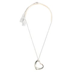 Used Tiffany&Co Open Heart Silver Pendant GM by Elsa Peretti
