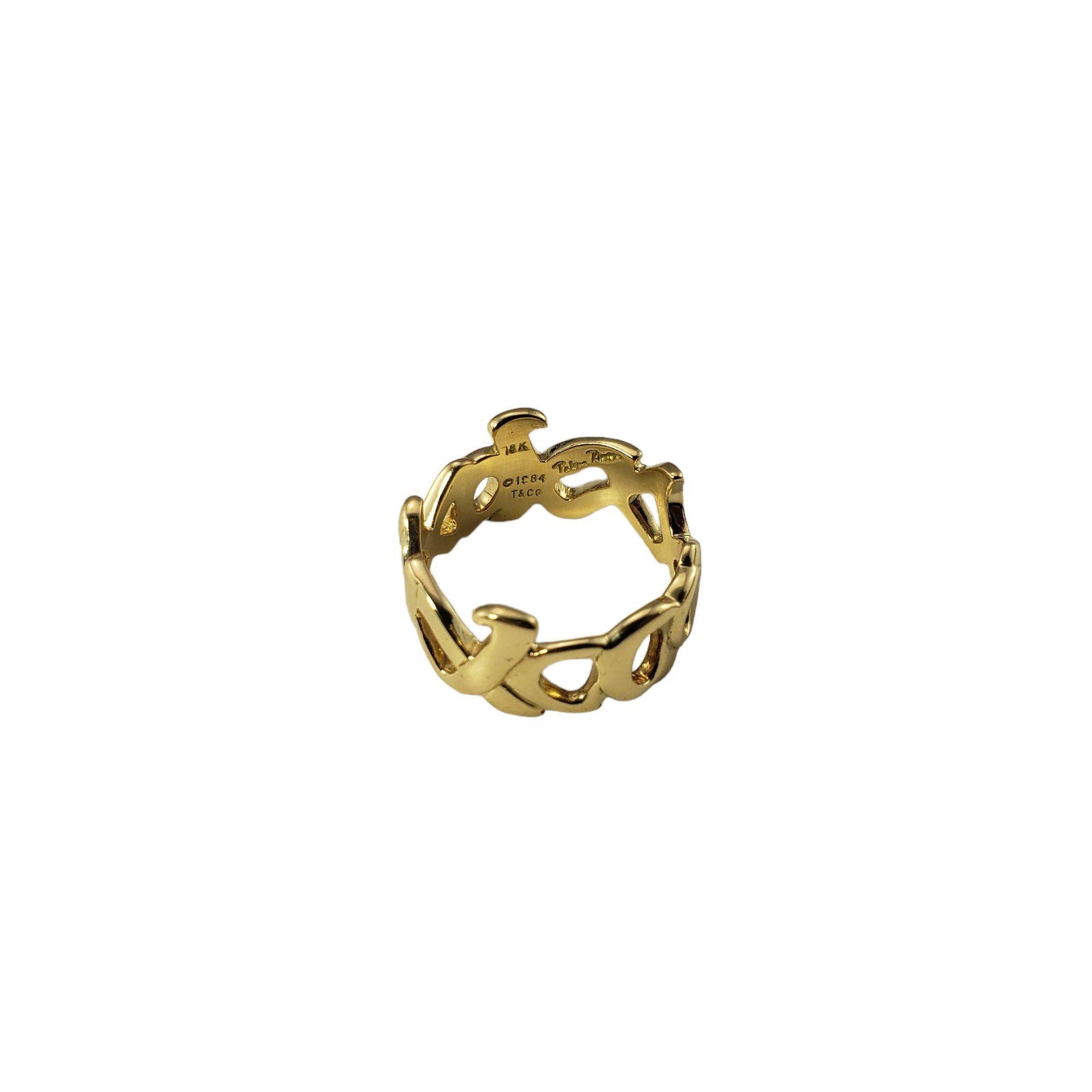 Tiffany&Co. Paloma Picasso 18K YellowGold Hugs and Kisses Ring Size 6.75 #15268 In Good Condition In Washington Depot, CT