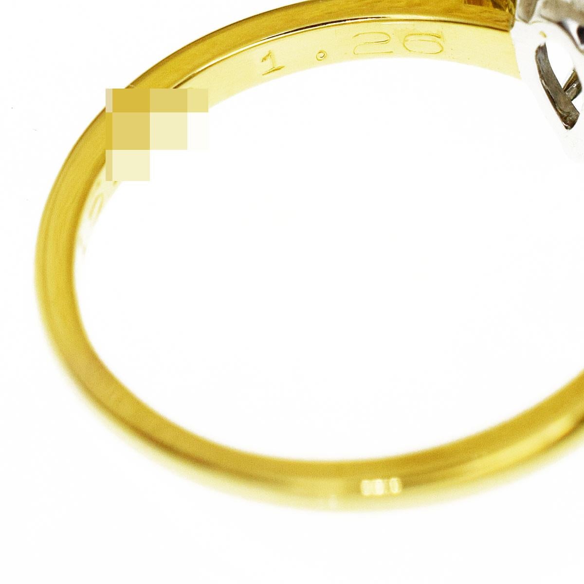 Tiffany & Co. Solitär-Ring aus 18 Karat Gelbgold und Platin mit 1,26 Karat Diamant in Birnenform im Zustand „Gut“ im Angebot in Tokyo, JP