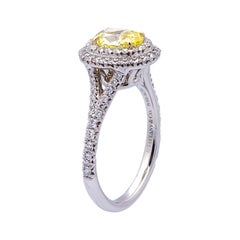 Tiffany&Co Plat Soleste Fancy Intense Yellow Oval Diamond Engagement Ring 1.46TW