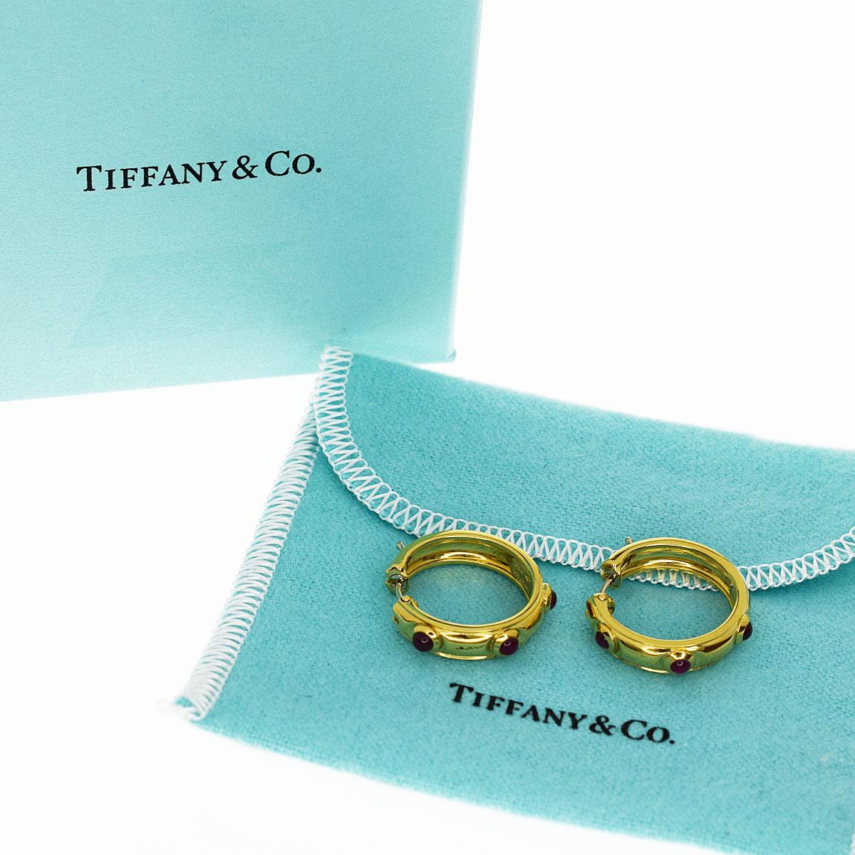 Tiffany & Co. Ruby 18 Karat Yellow Gold Studs Earrings 4