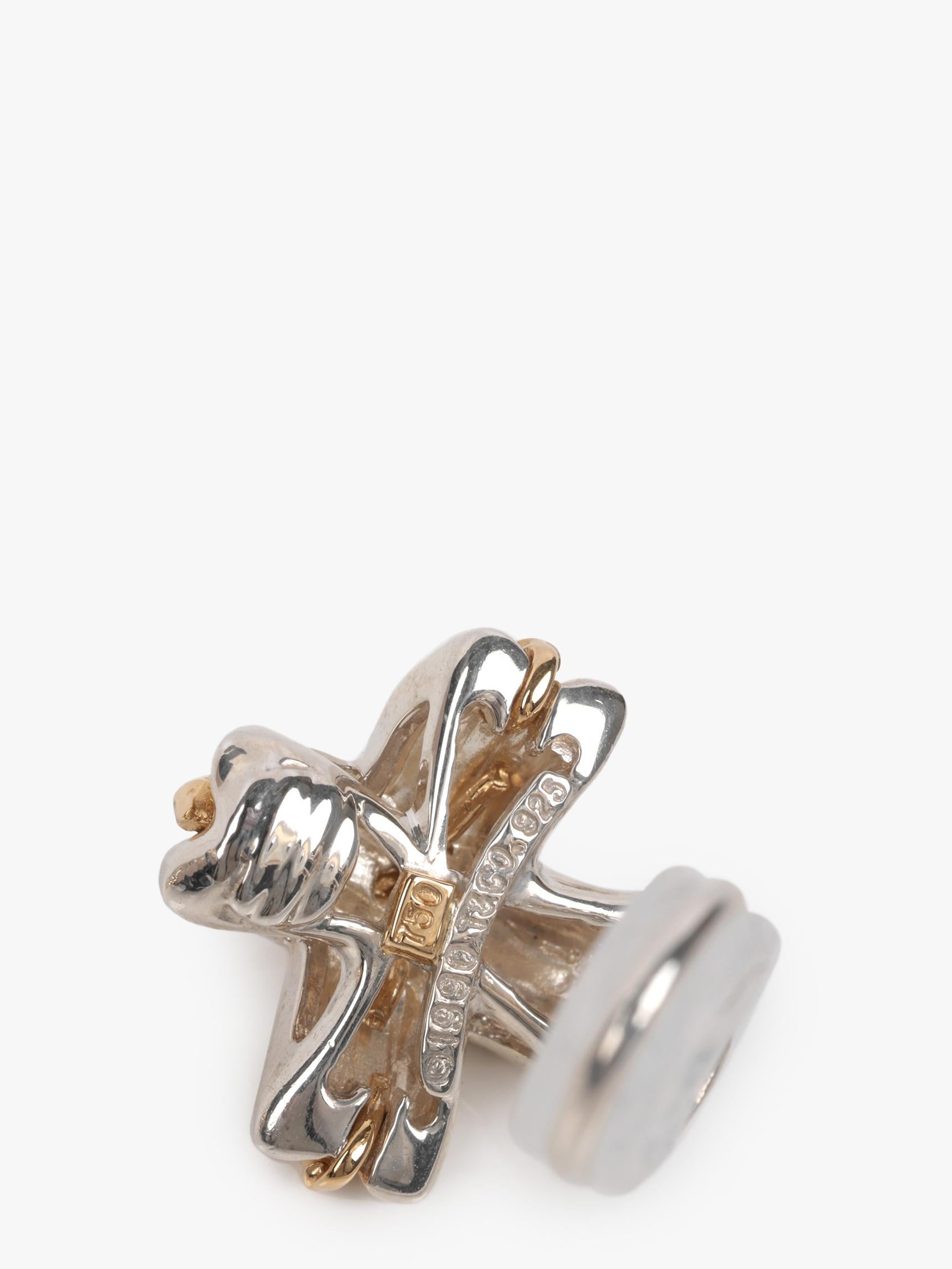 Tiffany & Co. Pendientes de clip Signature Vintage de plata de ley y oro amarillo de 18 ct en venta 1