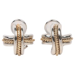 Tiffany & Co. Orecchini a clip in argento e oro giallo 18 ct Signature Vintage