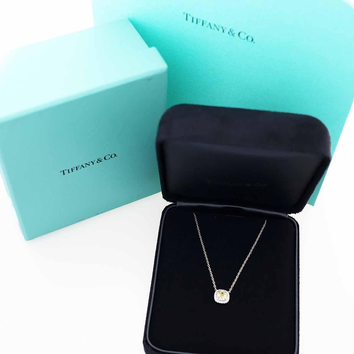 TIFFANY&Co. Soleste Yellow Diamond 0.41ct FIY-VS1 18K YG Platinum Necklace 1
