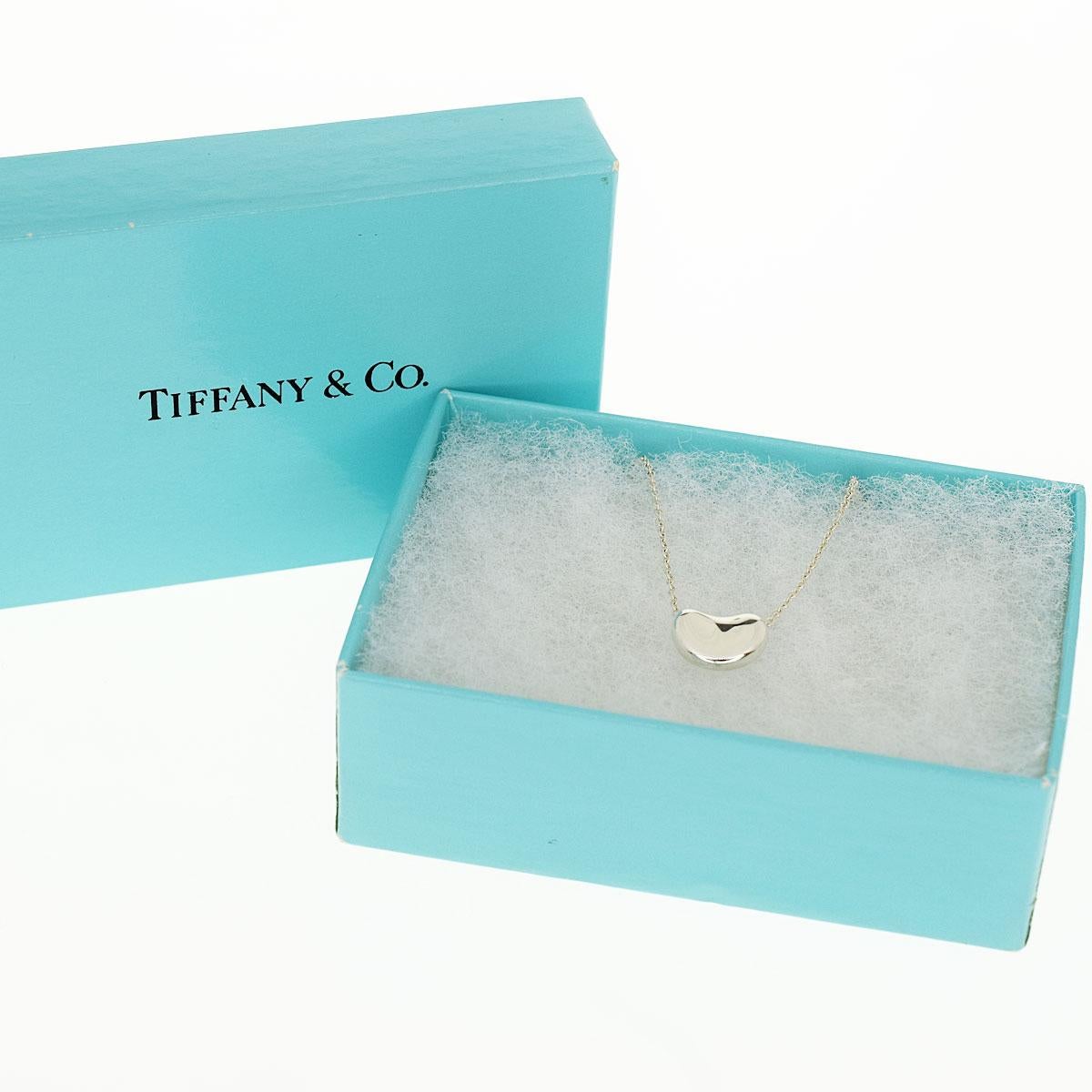 Tiffany & Co. Sterling 925 Silver Elsa Peretti Bean Pendant Necklace 2