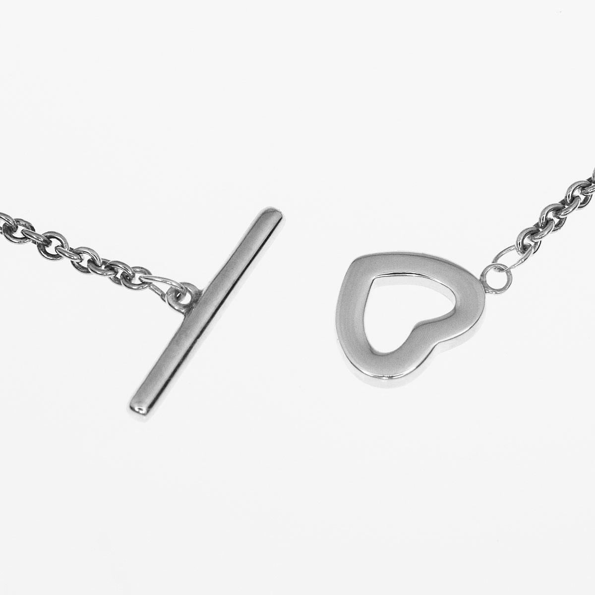 Brand:TIFFANY&Co. 
Name:Heart Bracelet
Material :925 SV Silver
Comes with:Tiffany Box, Pouch, Tiffany Card(Dec 2011)
Length:18cm/7.08