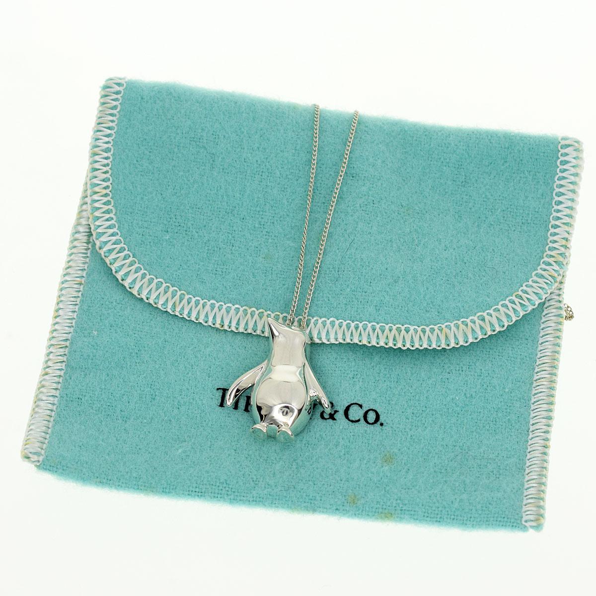 Tiffany & Co. Sterling 925 Silver Penguin Motif Pendant Necklace 3
