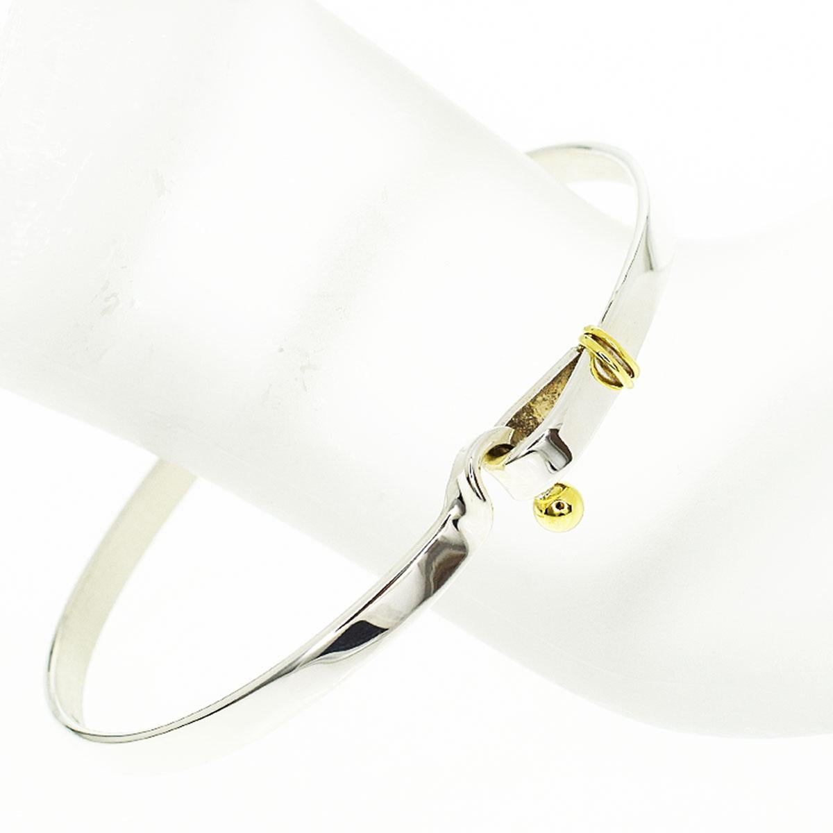 Brand:TIFFANY&Co. 
Name:Hook & Eye Bangle Bracelet
Material :925 SV Silver,750 K18 YG Yellow Gold 
Comes with:Tiffany Box,Porch
Length(inch):19.00cm / 7.48