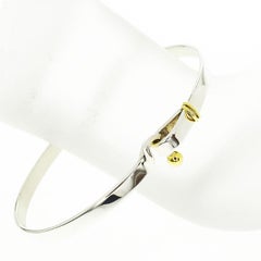 Tiffany & Co. Sterling Silver 18 Karat Yellow Gold Hook and Eye Bangle Bracelet