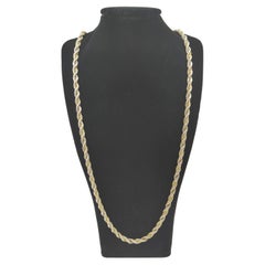 Tiffany&Co. Sterling Silver 925/18K Yellow Gold 750 Rope Chain Necklace 5mm 30"