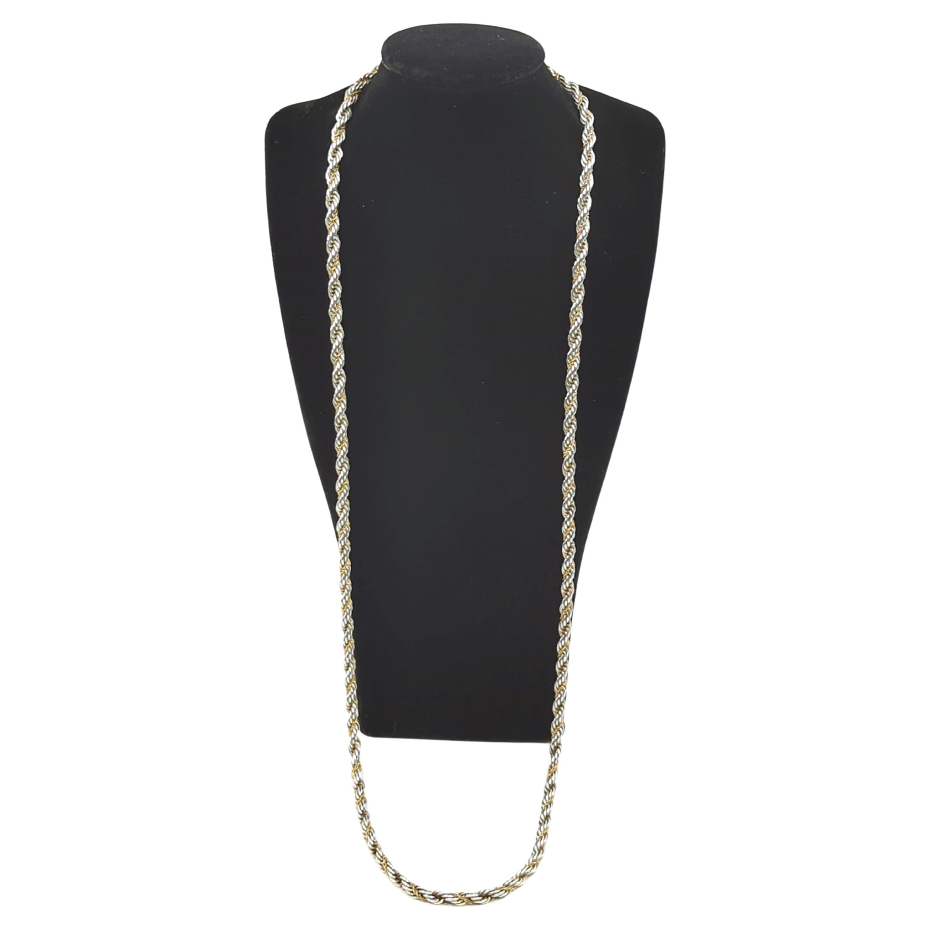 Tiffany&Co. Sterlingsilber 925/18K Gelbgold 750 Seil Kette Halskette 5mm 30" im Angebot