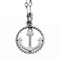 Tiffany & Co. Sterling Silver Anchor Motif Pendant Necklace