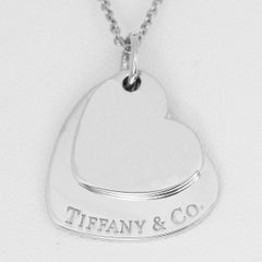 Tiffany & Co. Sterling Silver Double Heart Tag Pendant Necklace