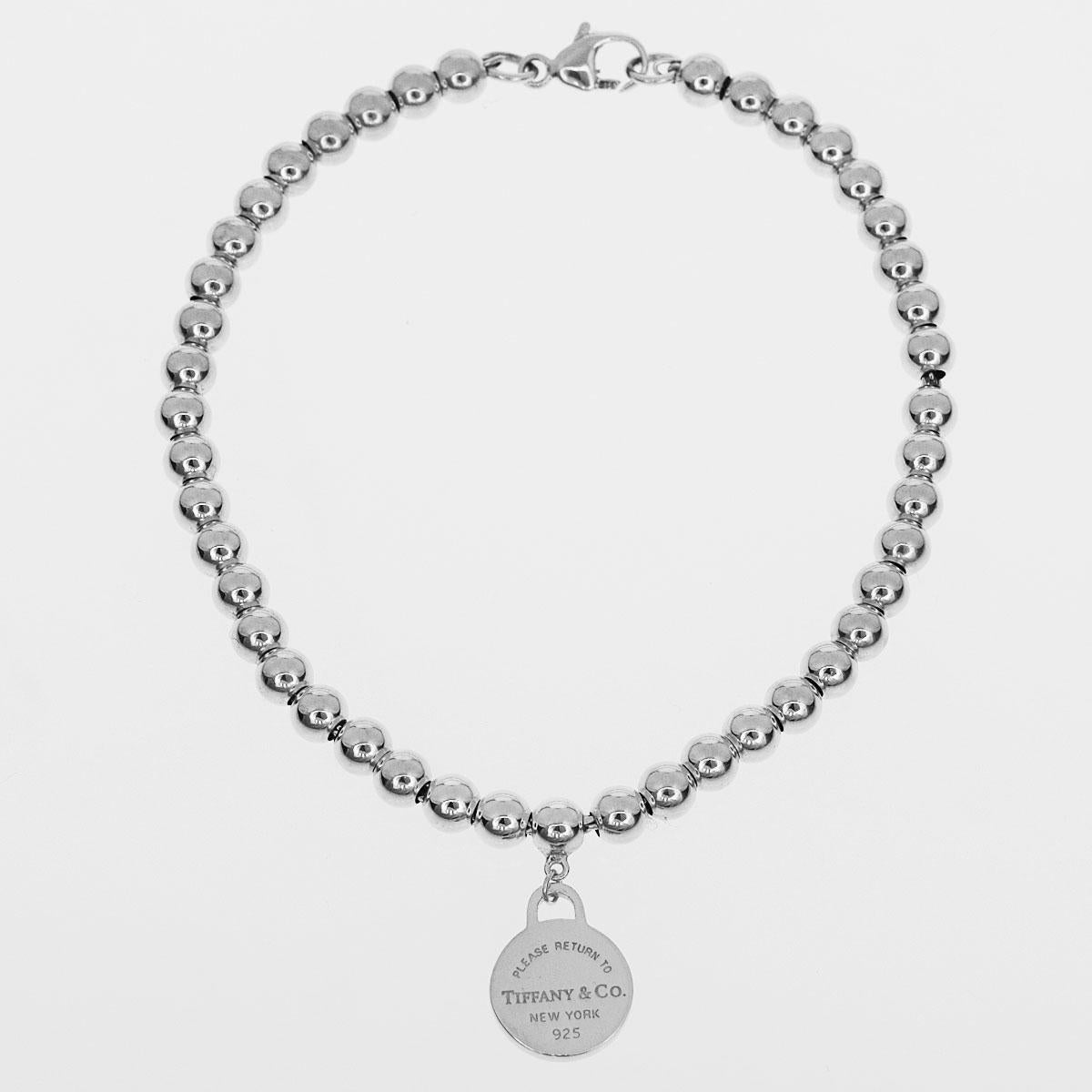 Brand:TIFFANY&Co.
Name:Return to Tiffany beads tag bracelet
Material:925  Sterling Silver
Weight:5.8g（Approx)
Band length(inch):18cm / 7.08in（Approx)
Width(inch):3.97mm / 0.15in（Approx)
Top size:Diameter  9.49mm / 0.37in（Approx)
Comes with:Tiffany