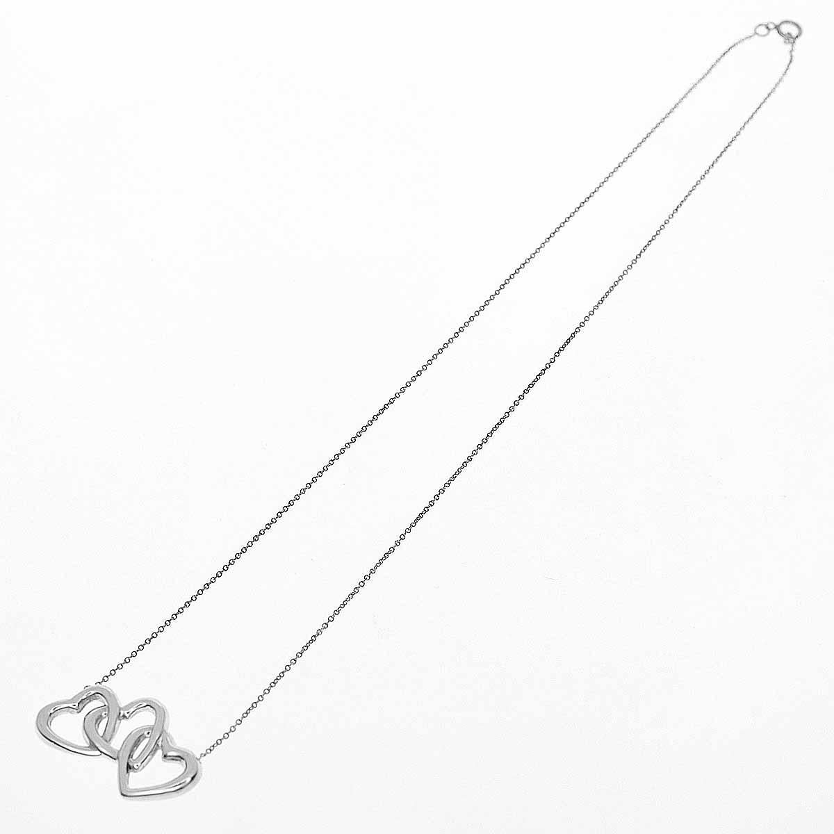 Tiffany & Co. Sterling Silber Dreifach offenes Herz Halskette 2