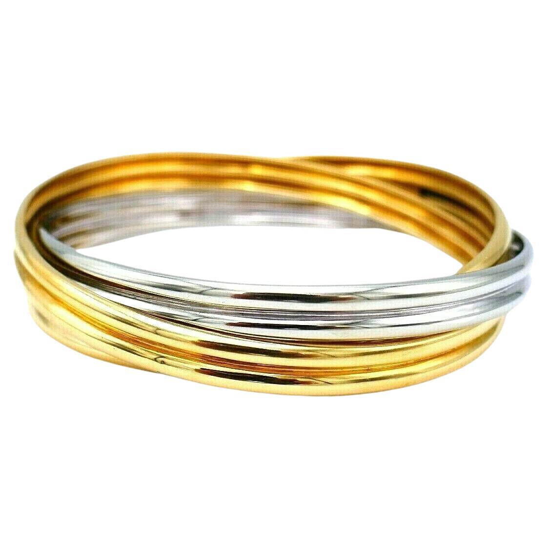 Tiffany and Co Gold Two Tone Interlocking Bangles at 1stDibs