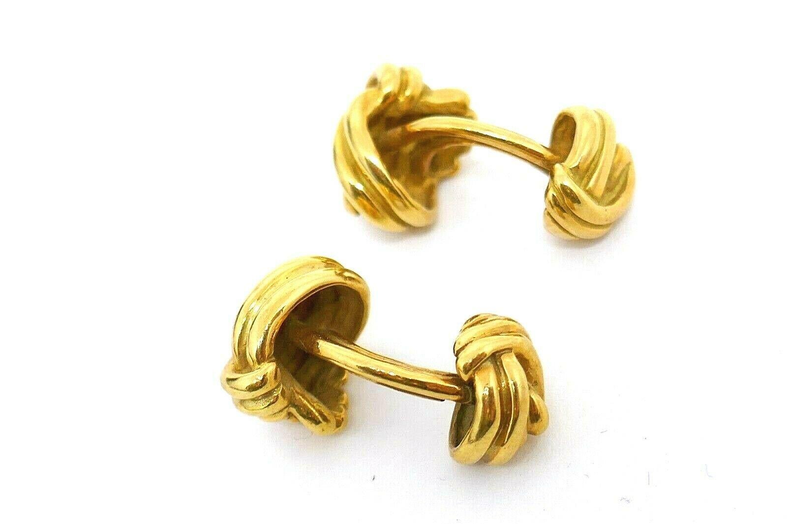 Tiffany & Co. Vintage Yellow Gold Swirled Knot Cufflinks In Excellent Condition In Beverly Hills, CA