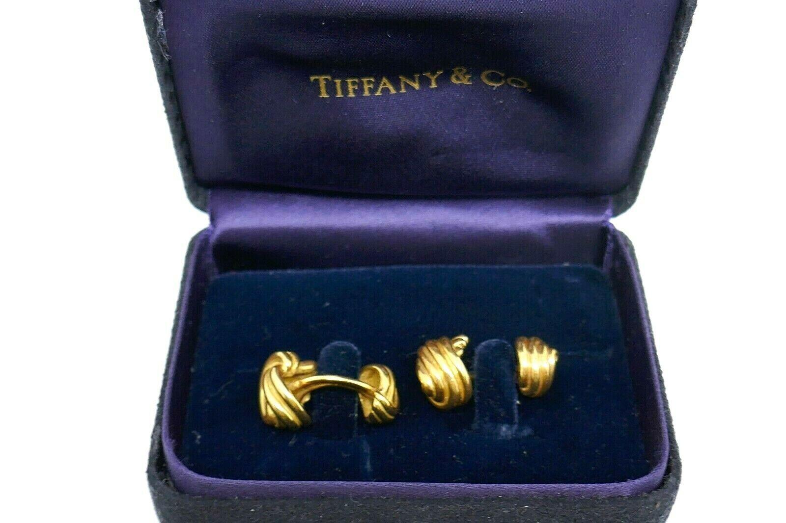 Tiffany & Co. Vintage Yellow Gold Swirled Knot Cufflinks 2