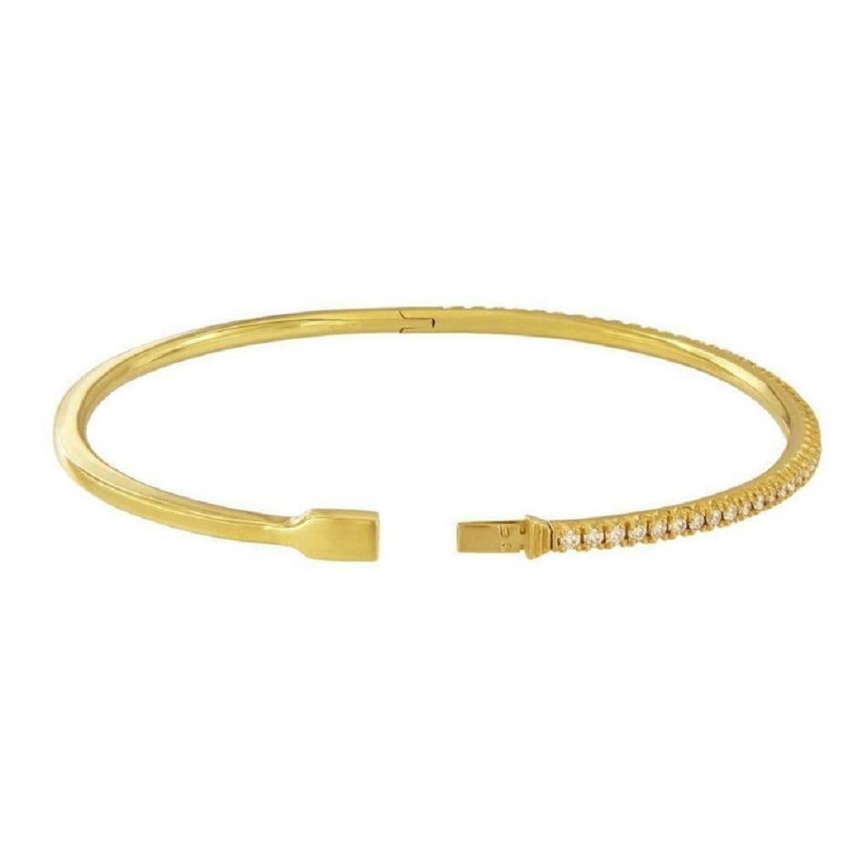 Tiffany & Co. Pulsera abatible de diamantes METRO de oro amarillo Tamaño mediano Corte redondo en venta