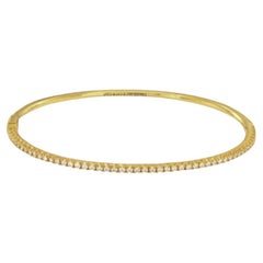 Tiffany&Co. Yellow Gold METRO Diamond Hinged Bangle Medium size