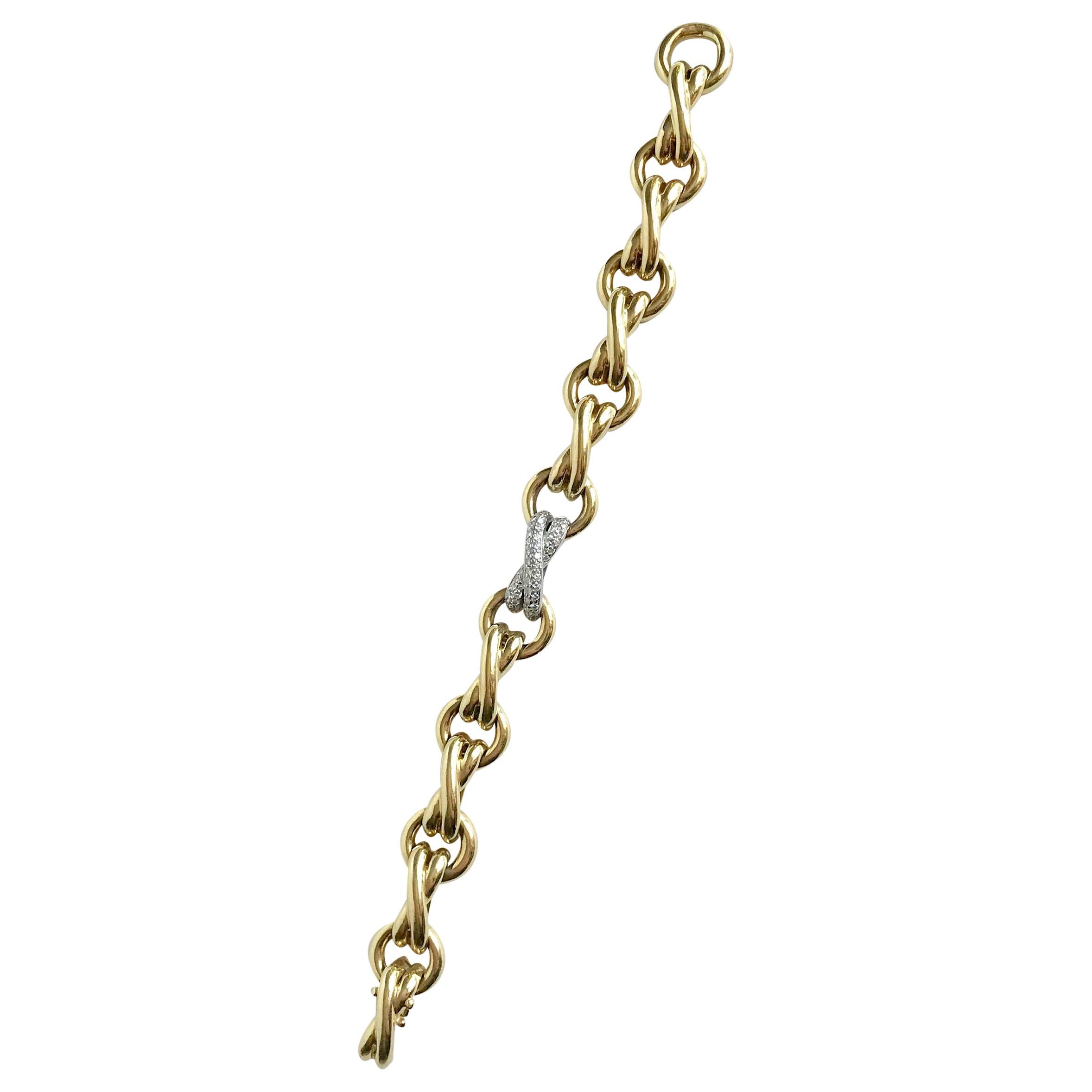 Tiffany \u0026 Co. Paloma Picasso Bracelet In 18 Karat Gold Platinum And Diamonds
