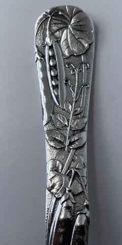 Tiffany Sterling Silver "Vine" Pattern with Pea Pod Motif Cold Meat Fork