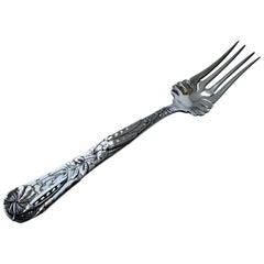 Tiffany Sterling Silver "Vine" Pattern with Pea Pod Motif Cold Meat Fork