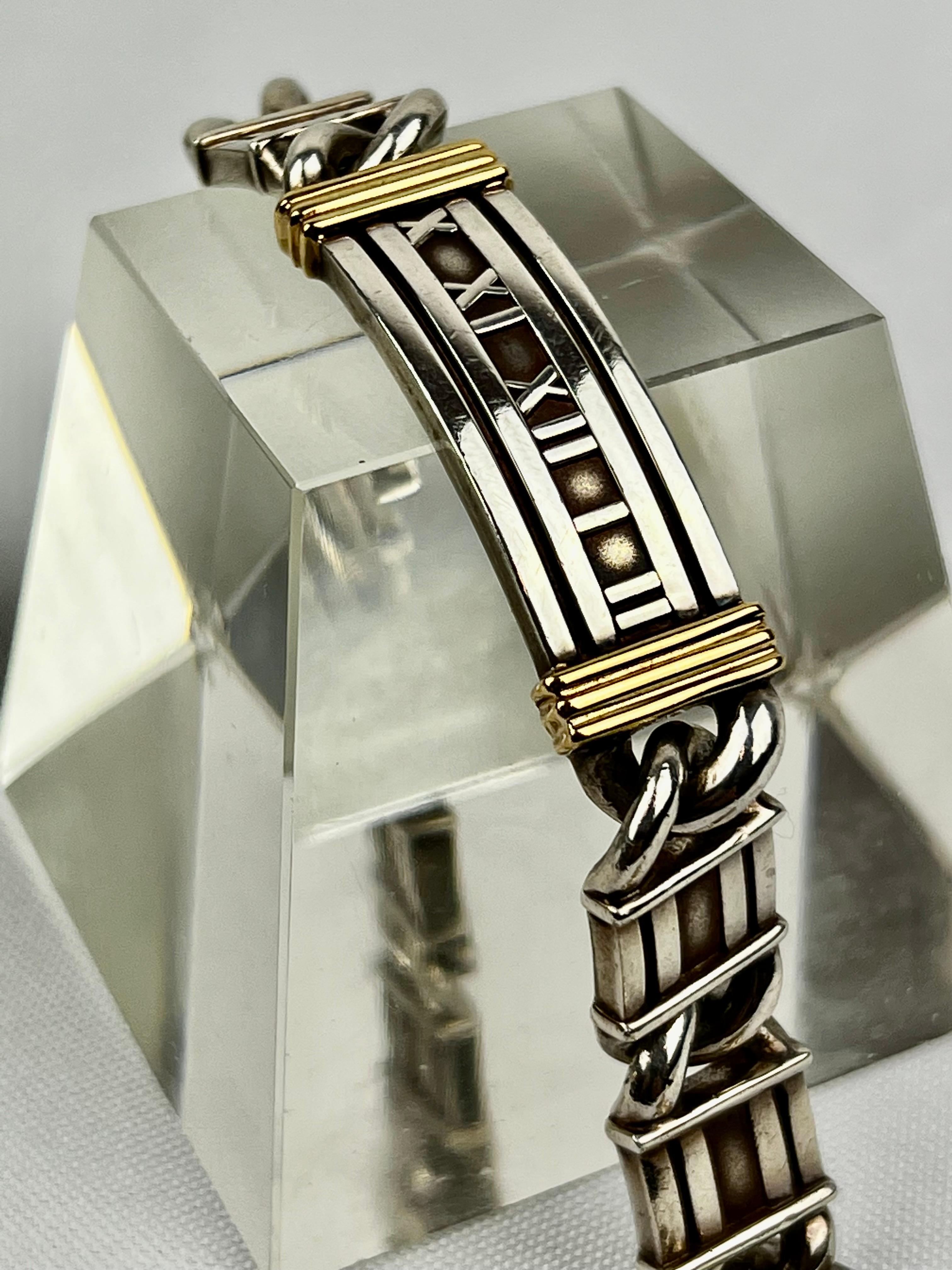  Tiffany's Atlas Bracelet en argent sterling et or 18 carats pour hommes  Unisexe 