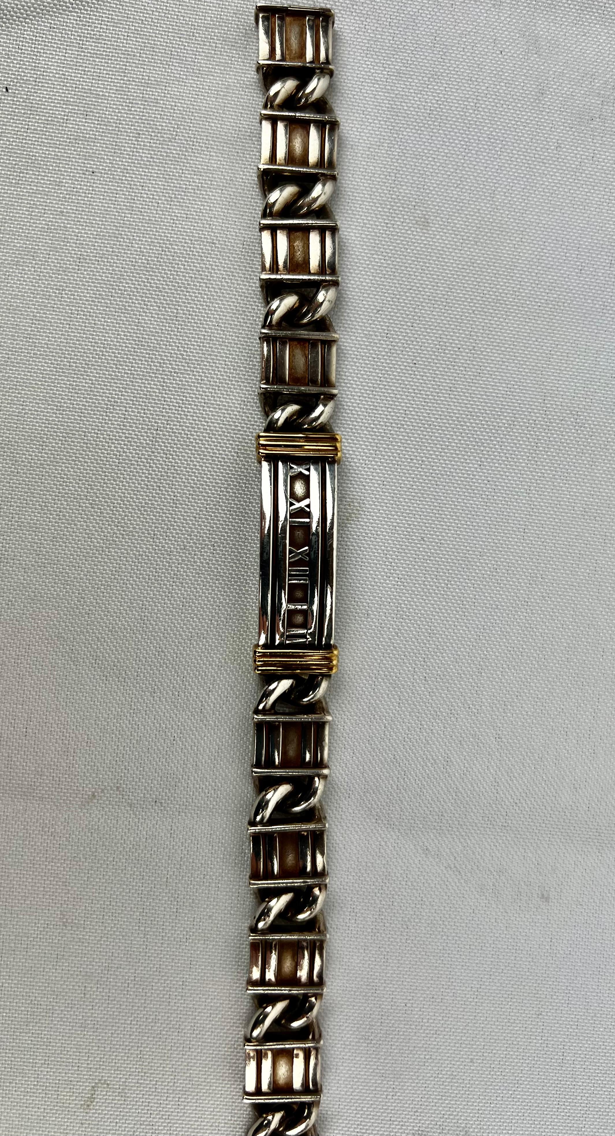Contemporary Tiffany's Atlas Men's Bracelet-Sterling Silver and 18k Gold 