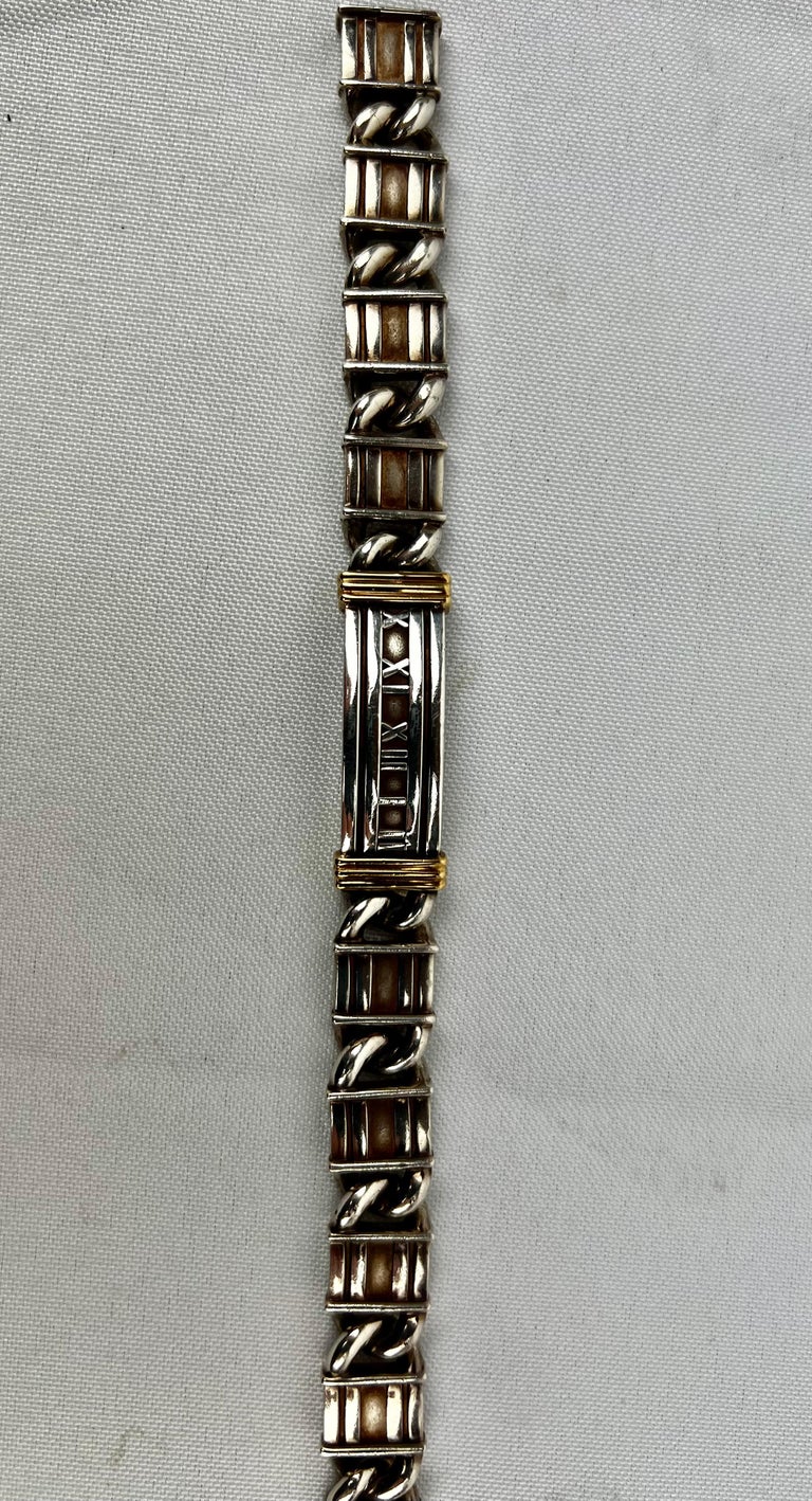 Tiffany's Sterling Silver and 18k Gold Atlas Men's Bracelet For Sale 1