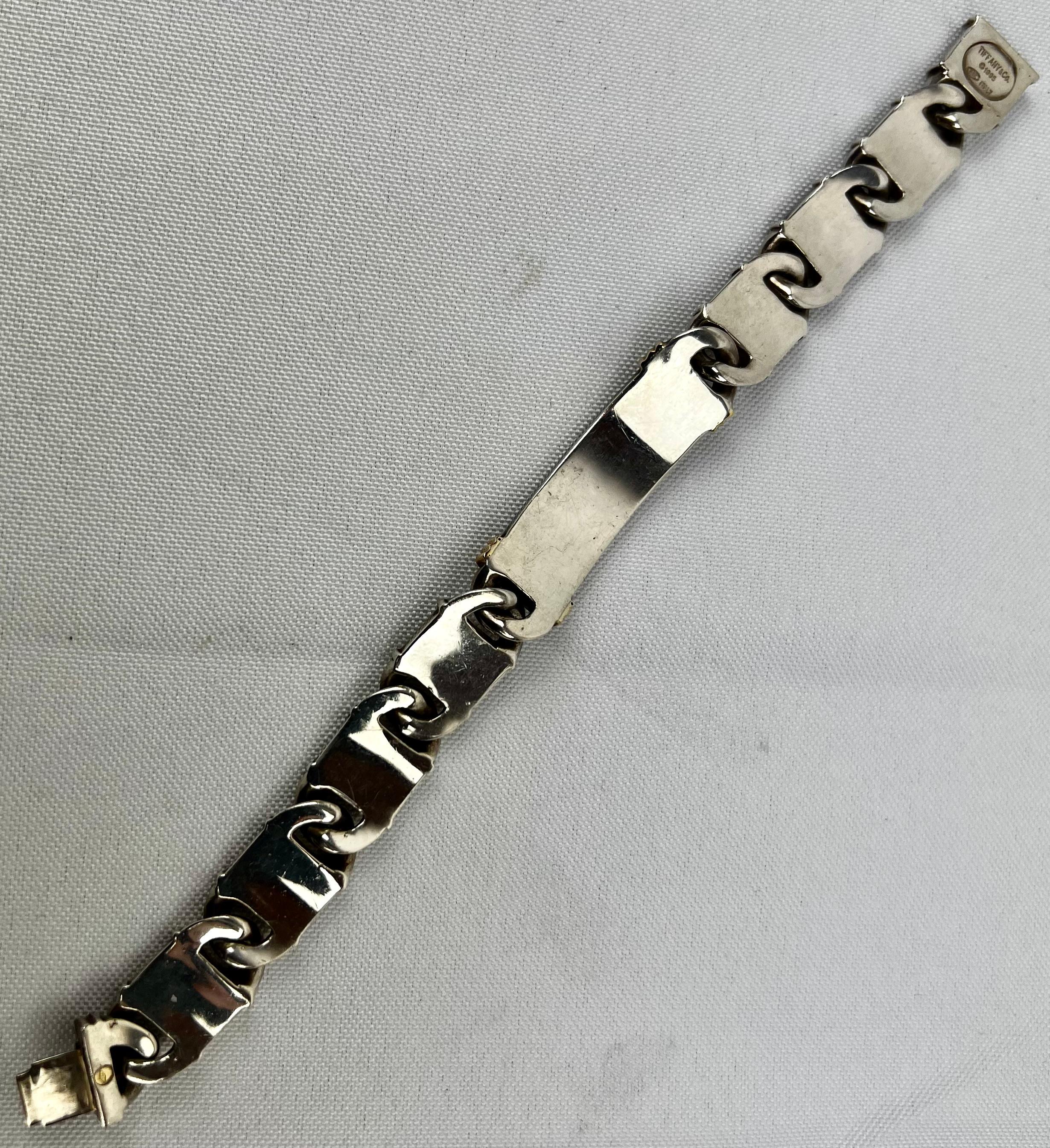 Women's or Men's Tiffany's Atlas Men's Bracelet-Sterling Silver and 18k Gold 