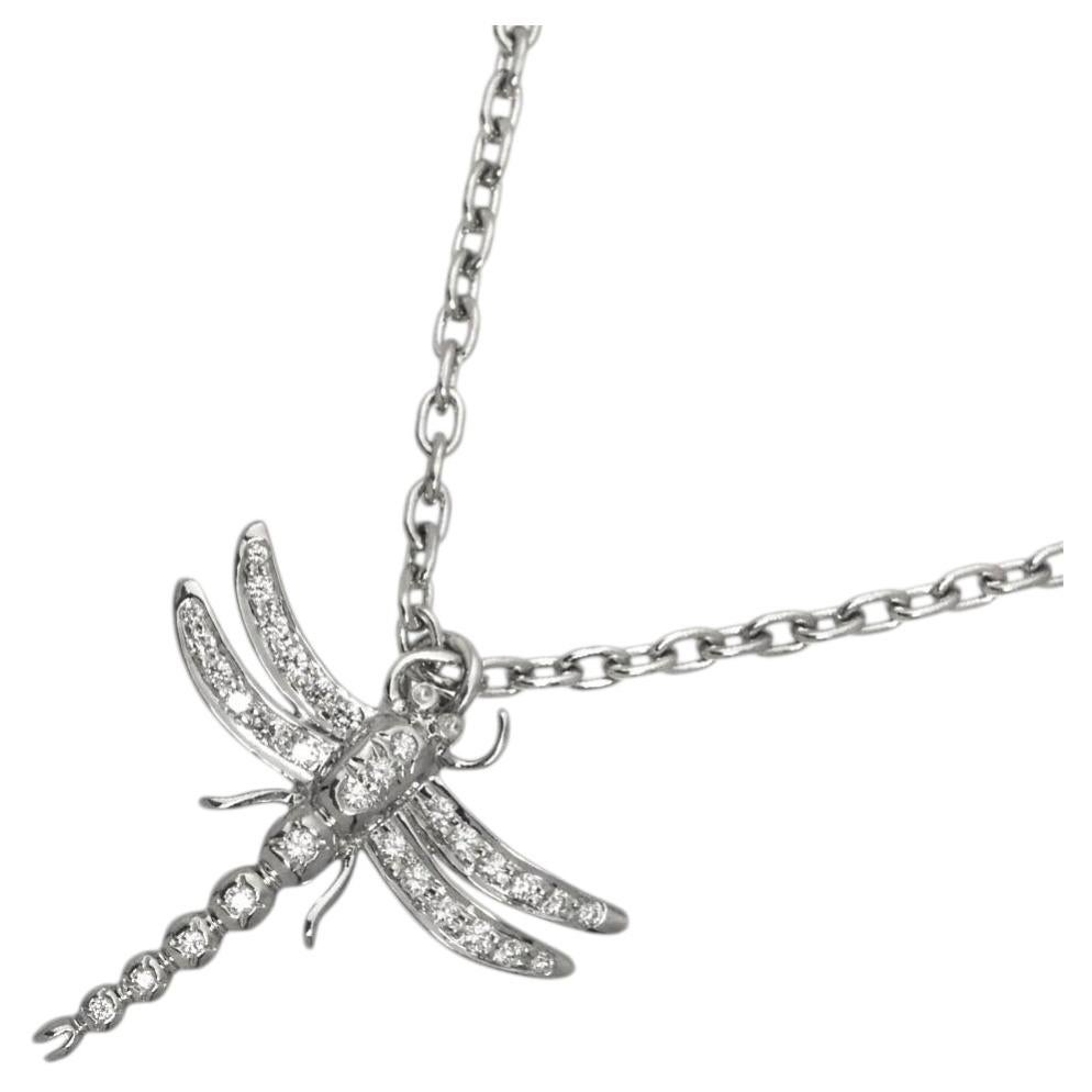 TIFFAY & Co. Platinum Diamond Dragonfly Pendant Necklace