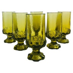 Gobelets vert Madeira de Tiffin Franciscan - Lot de 6