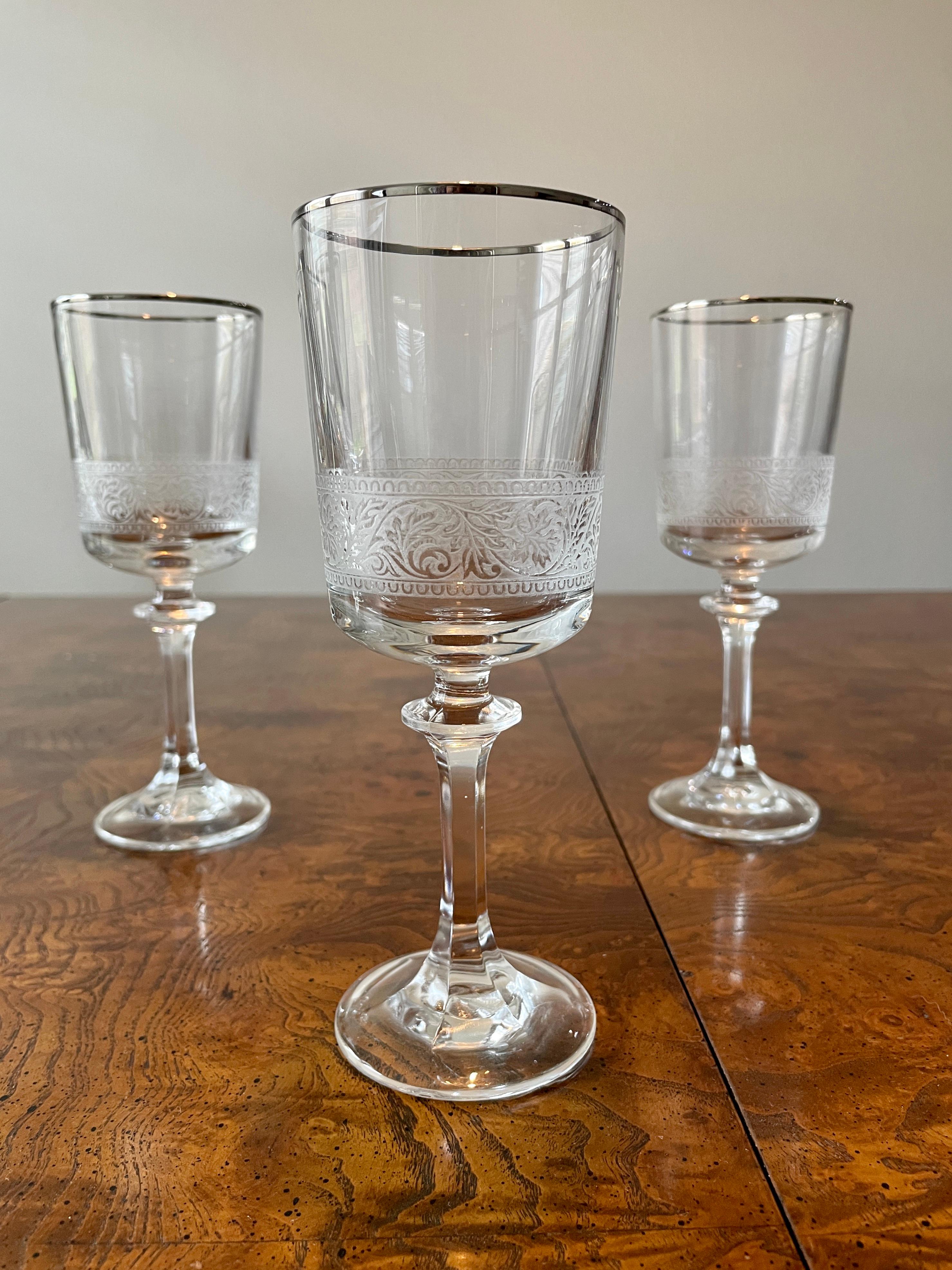 Tiffin Franciscan Platinum Renaissance Wine Glasses 6