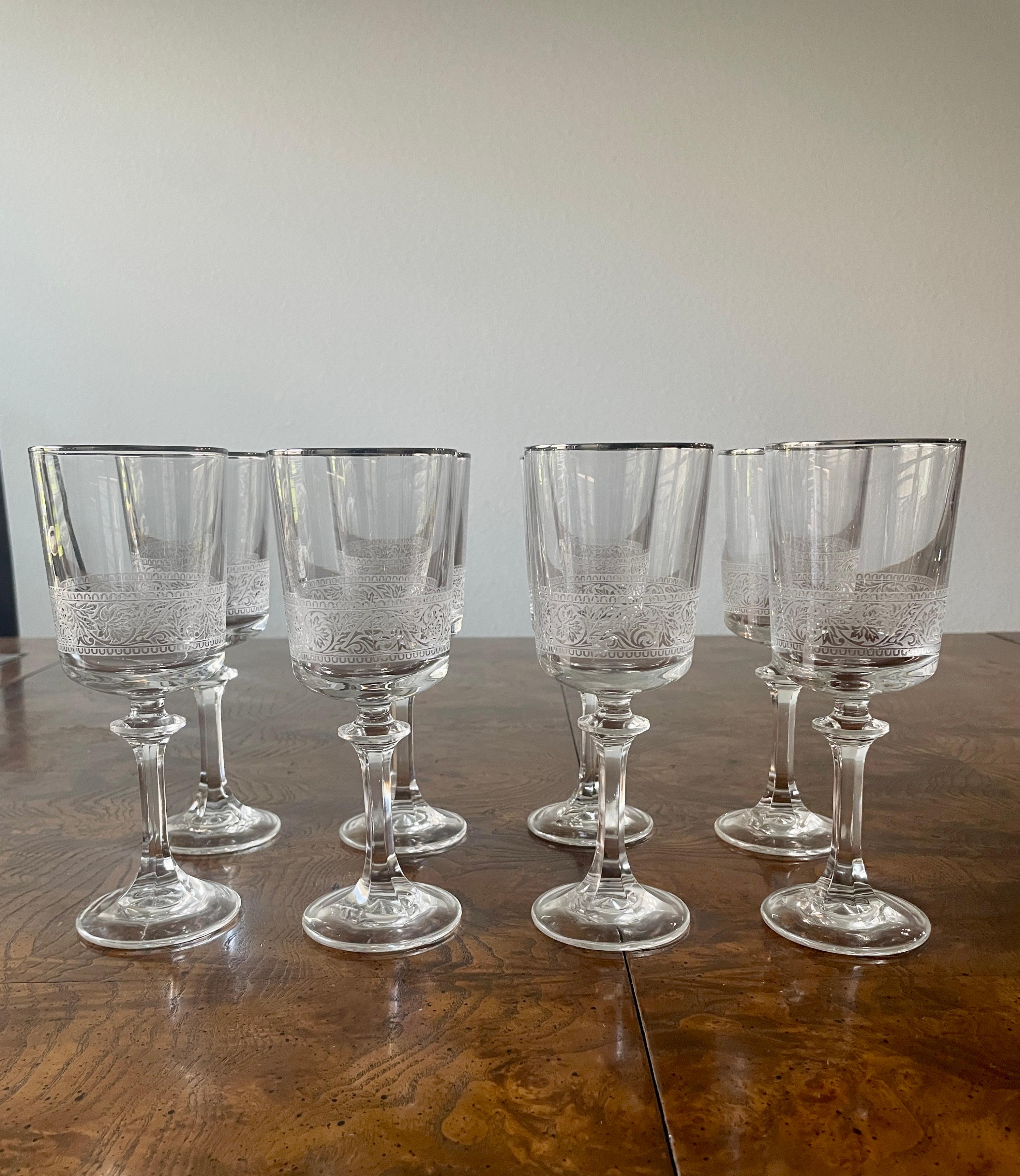 American Tiffin Franciscan Platinum Renaissance Wine Glasses