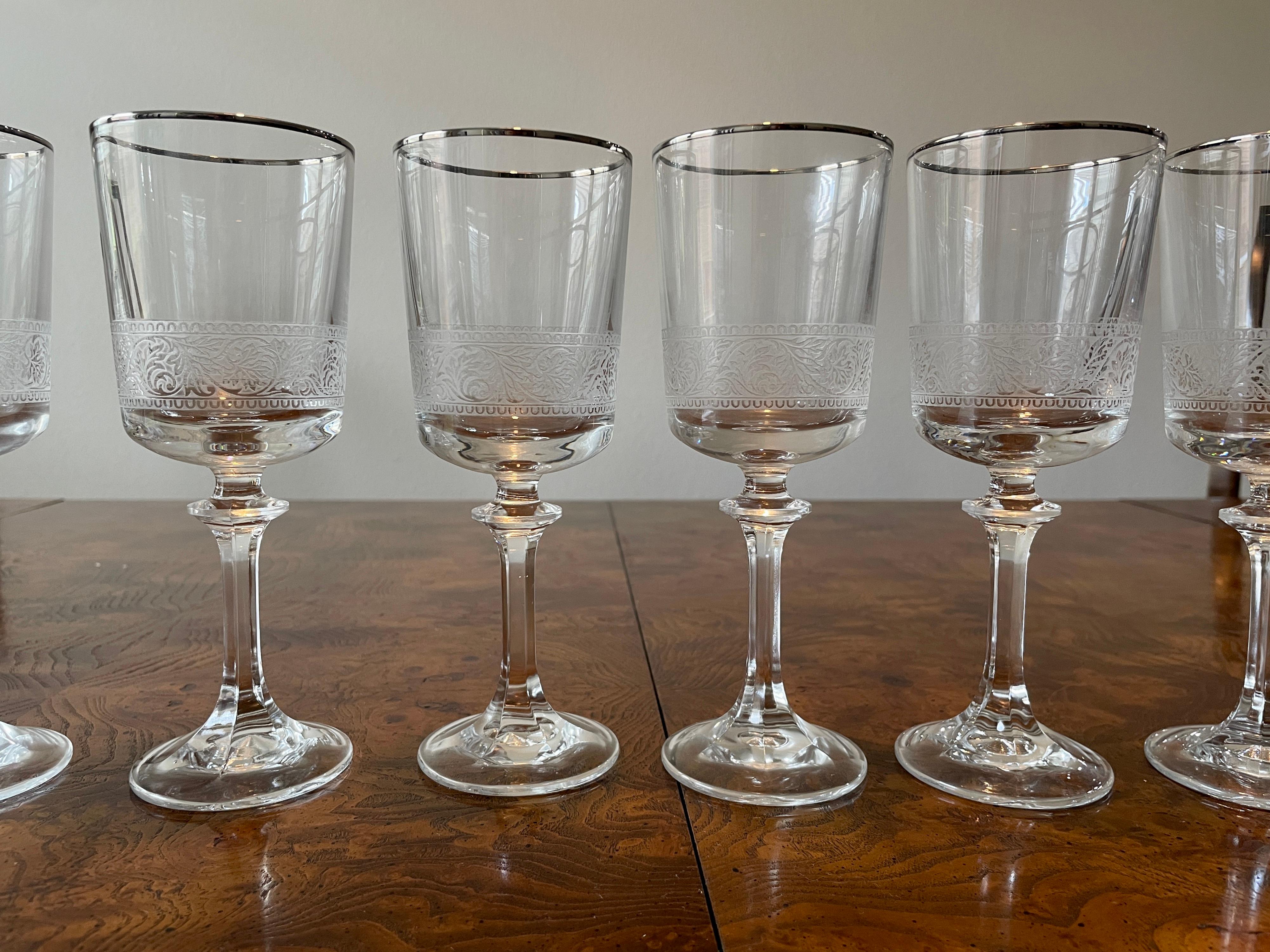 Tiffin Franciscan Platinum Renaissance Wine Glasses 1