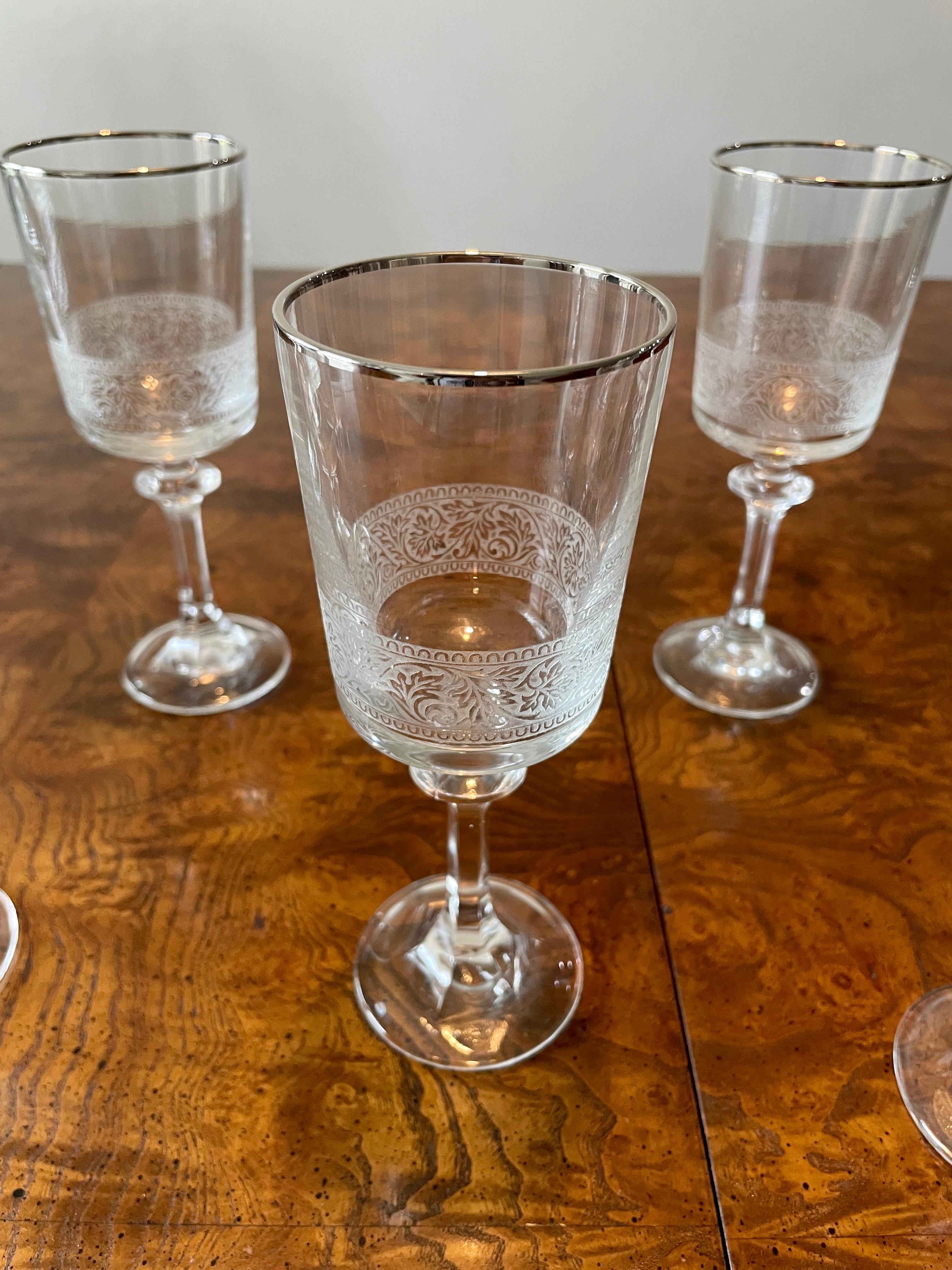 Tiffin Franciscan Platinum Renaissance Wine Glasses 3