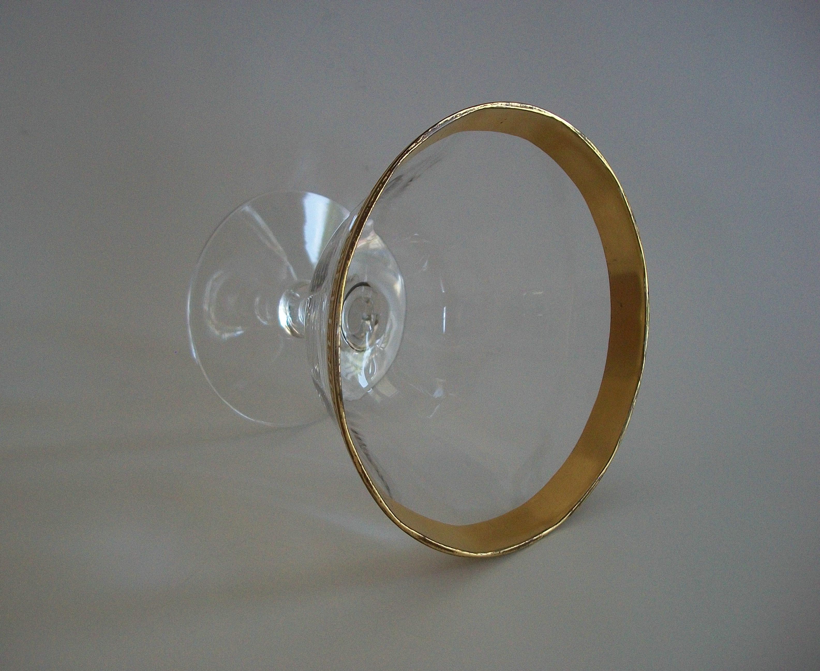 TIFFIN GLASS - Niedriges Kristall-Sorbetglas - geätzter Goldrand - USA - CIRCA 1950er Jahre im Angebot 9