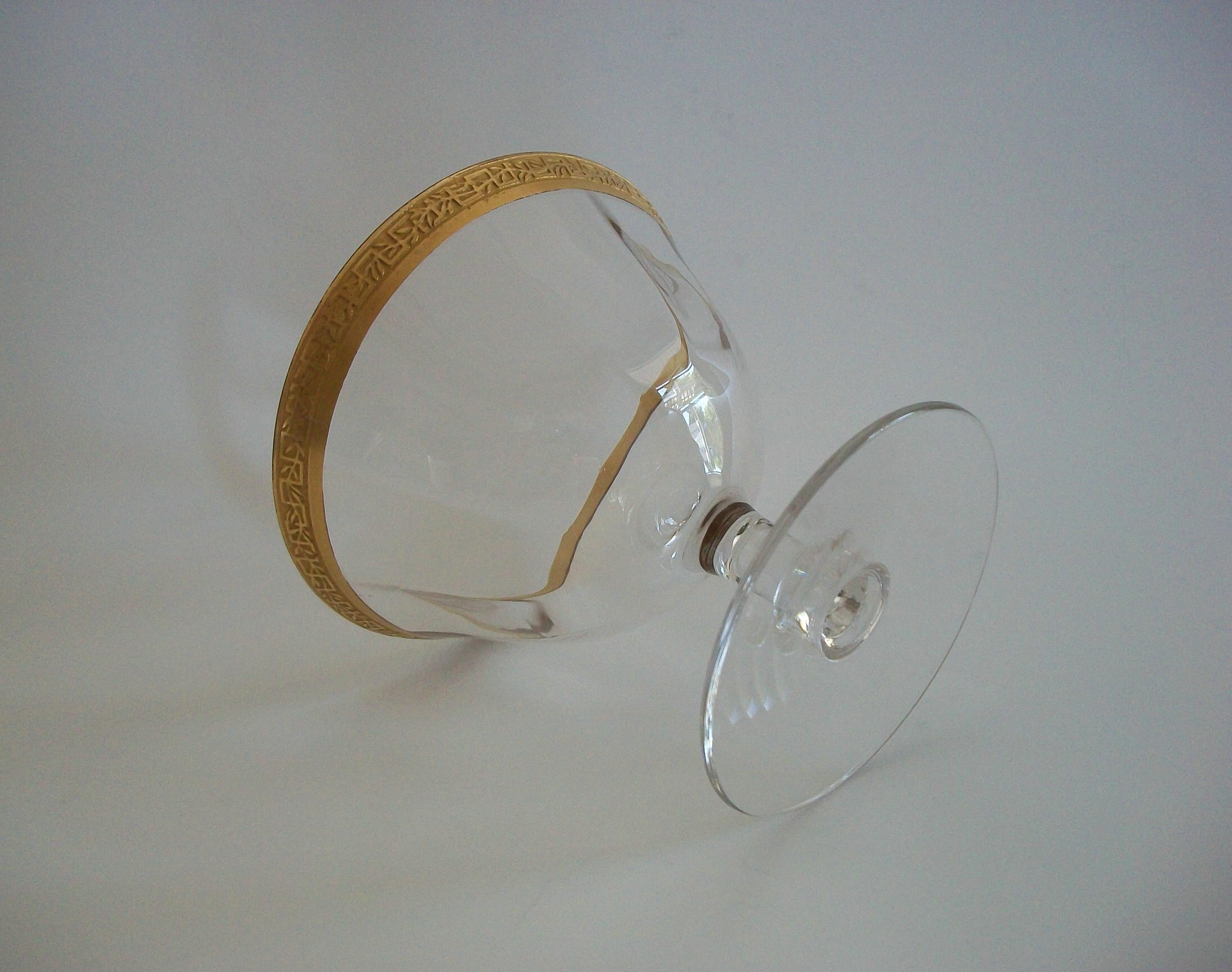 TIFFIN GLASS - Niedriges Kristall-Sorbetglas - geätzter Goldrand - USA - CIRCA 1950er Jahre im Angebot 10