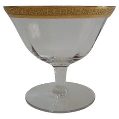 TIFFIN GLASS - Niedriges Kristall-Sorbetglas - geätzter Goldrand - USA - CIRCA 1950er Jahre