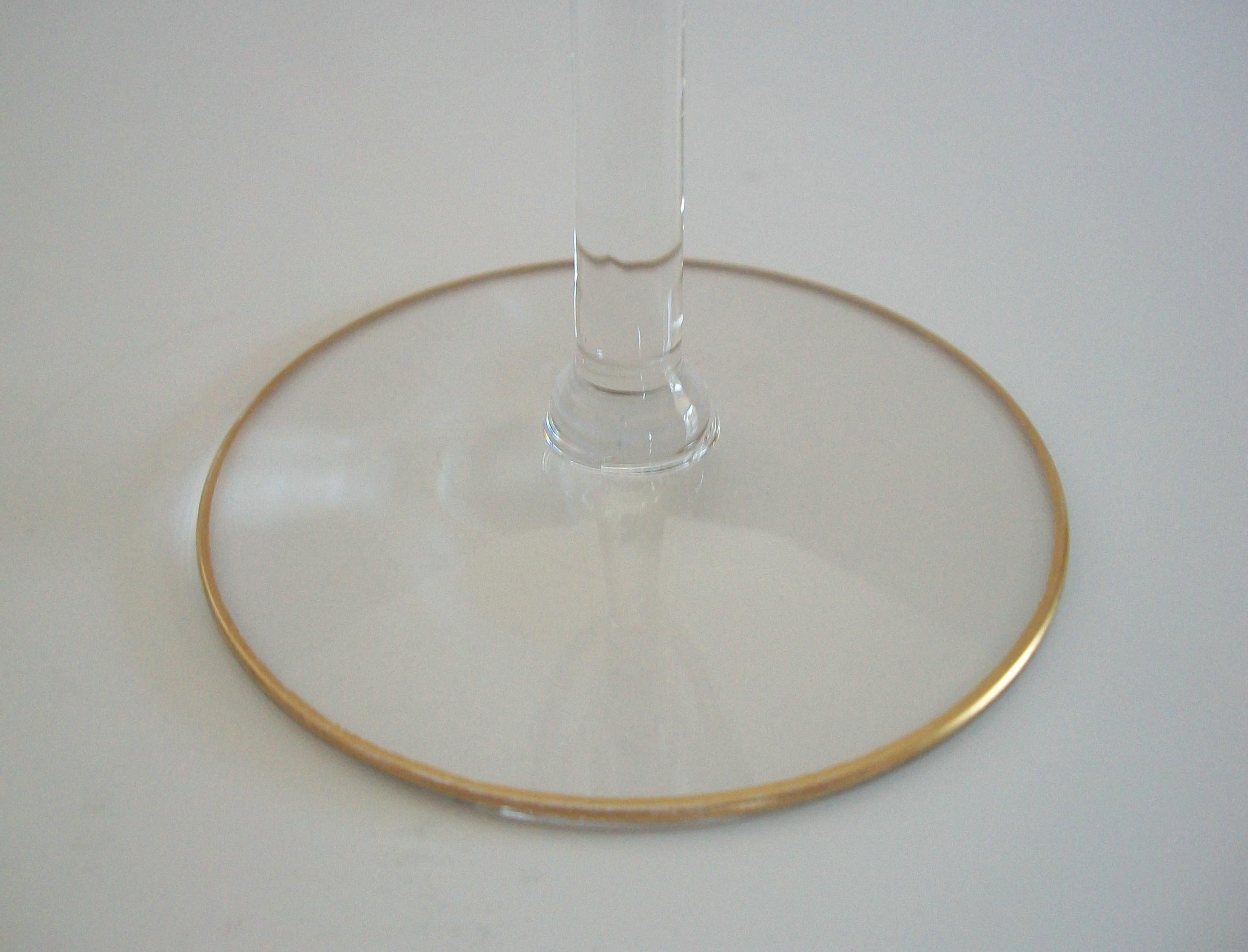 TIFFIN GLASS - Crystal Wine/Water Glass - Etched Gold Rim - U.S. - Circa 1950's For Sale 11