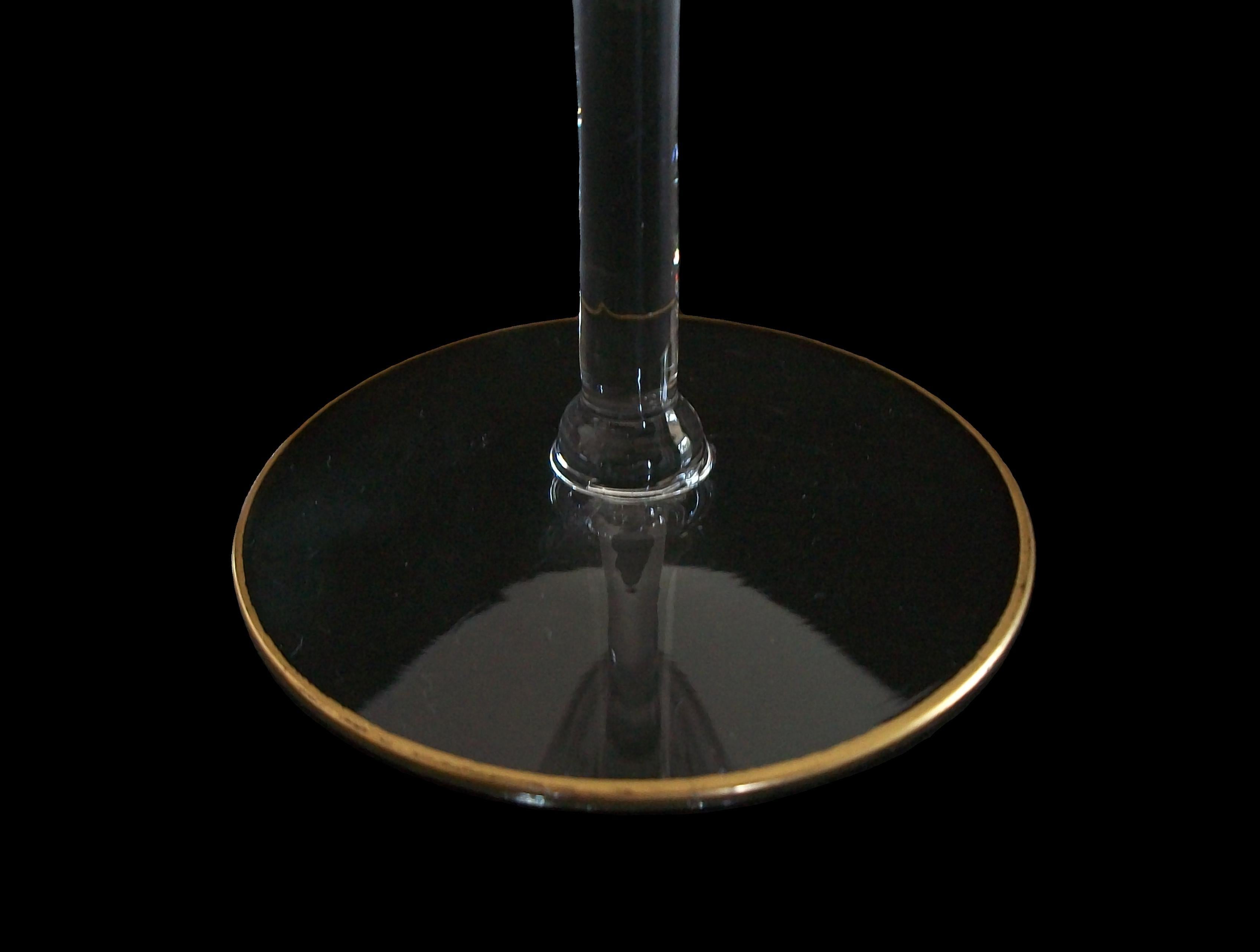 TIFFIN GLASS - Crystal Wine/Water Glass - Etched Gold Rim - U.S. - Circa 1950's For Sale 3