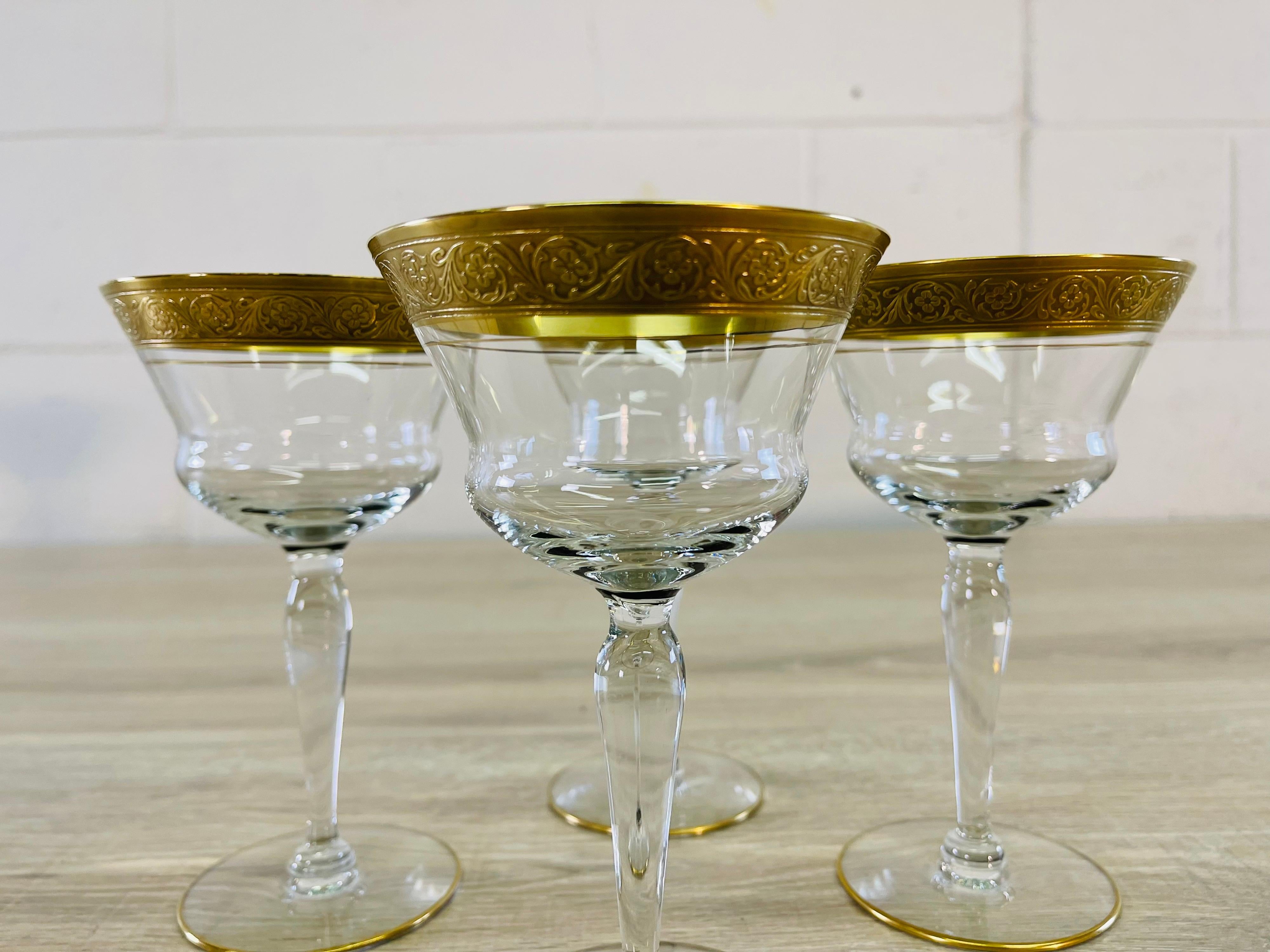 Coupé di vetro Tiffin Glass Rambling Rose, set di 4 pezzi In condizioni buone in vendita a Amherst, NH