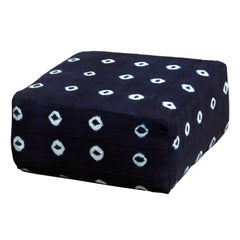 Tifla Floor Cushion Upholstered in Vintage Indigo