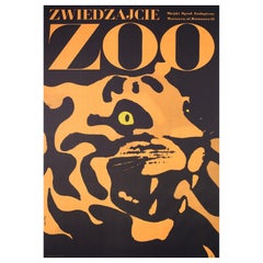 Tiger 1967 Polish Warsaw Zoo Poster, Waldemar Swierzy