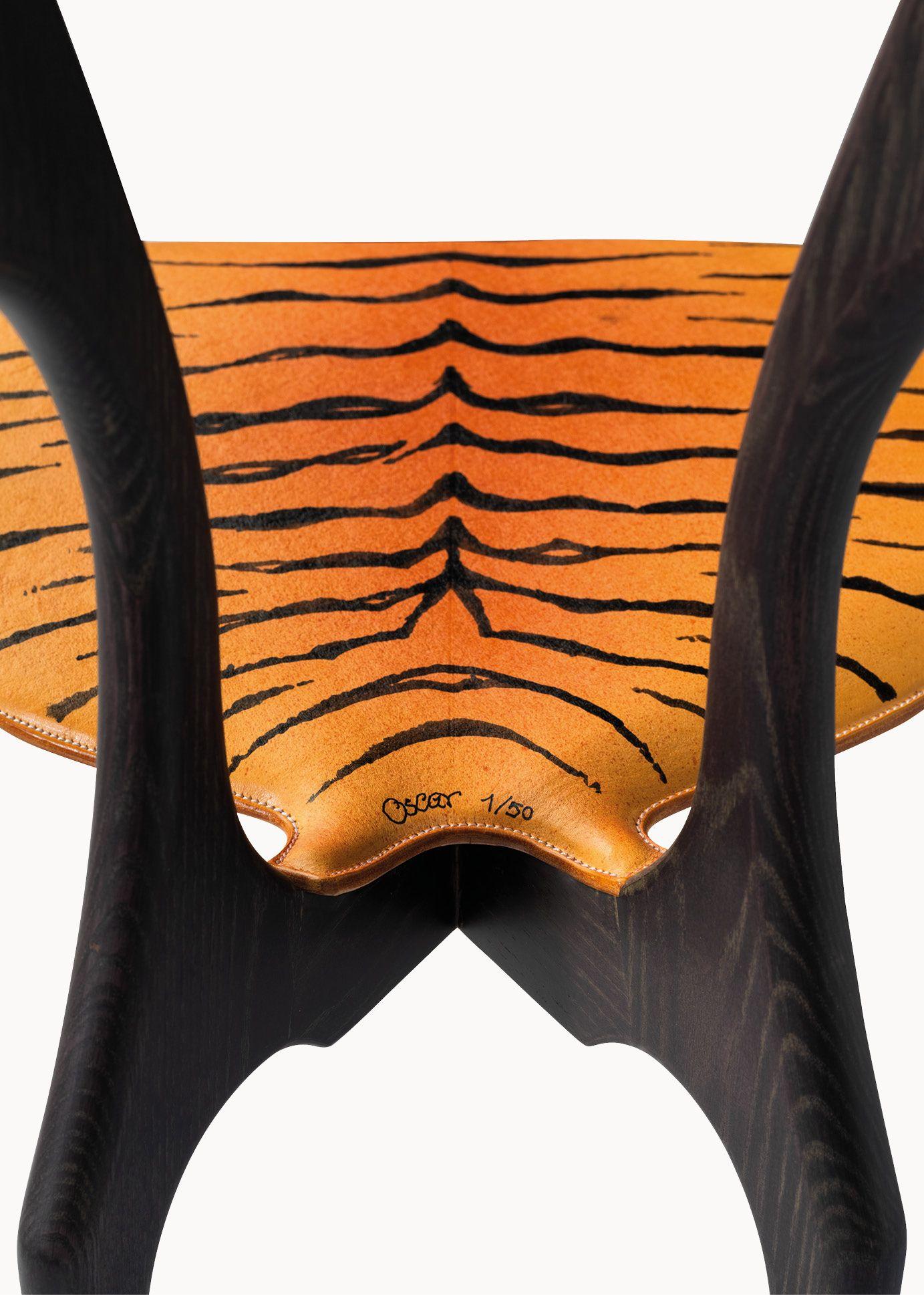 Espagnol Tiger Art Fauteuil Gaulino édition limitée par Oscar Tusquets en vente