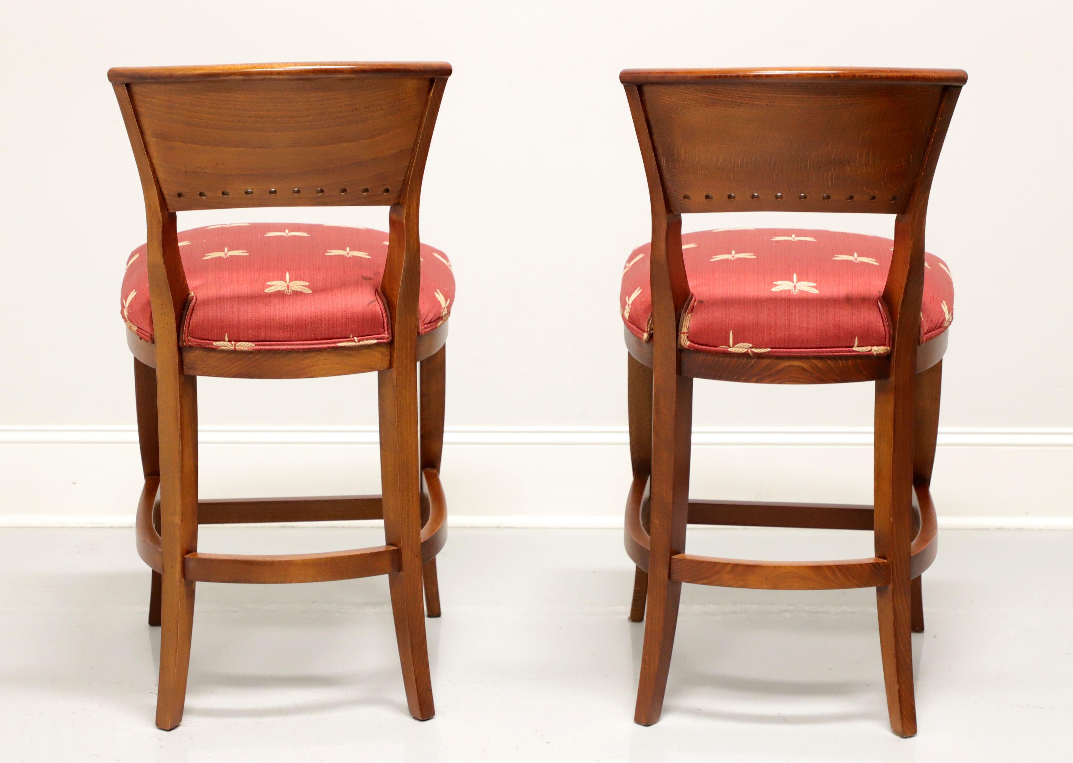 Tiger & Burl Oak Counter Height Stools by EMERSON ET CIE - Pair A In Good Condition In Charlotte, NC