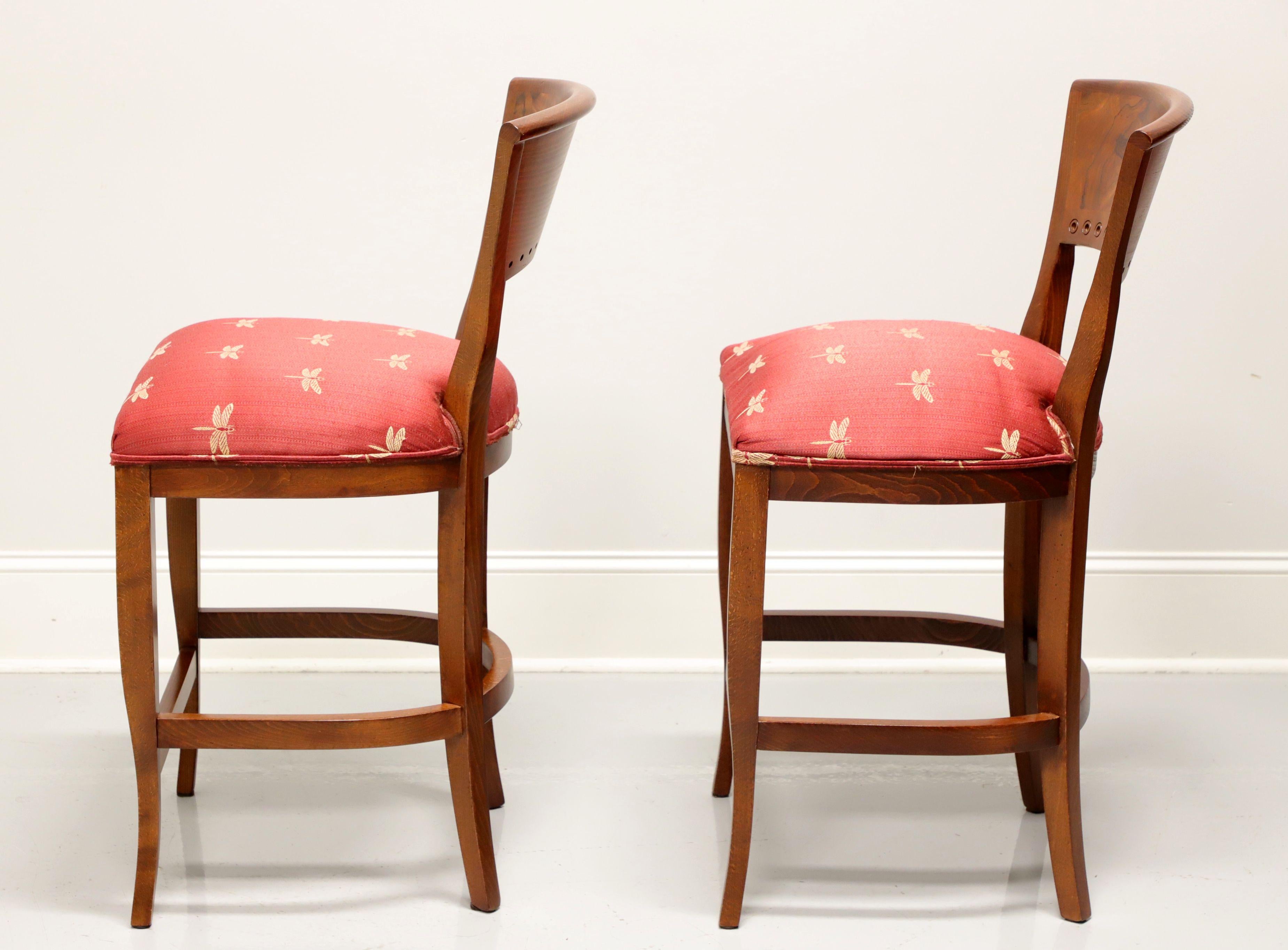 Tiger & Burl Oak Counter Height Stools by EMERSON ET CIE - Pair B In Good Condition In Charlotte, NC