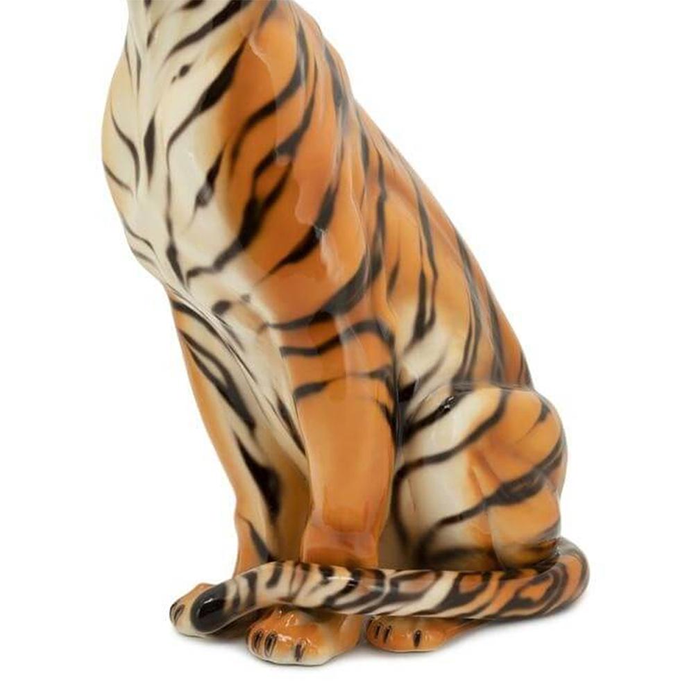 Italian Tiger Candleholder Sculpture For Sale